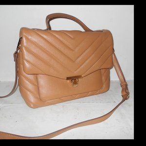 Faux leather quilted shoulder / hand bag